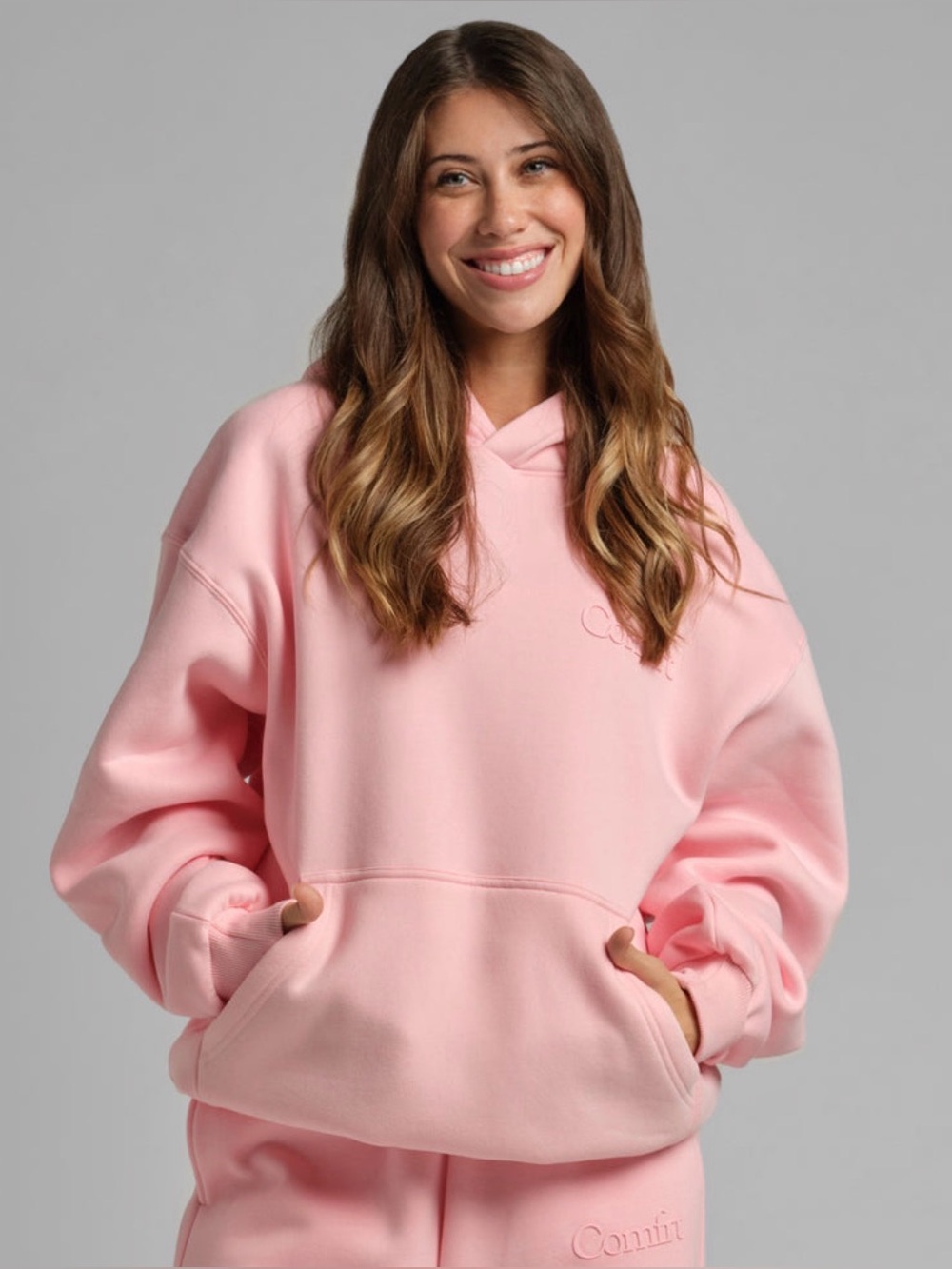 NWT Comfort Minimalist Petal Pink Hoodie with Front Pocket